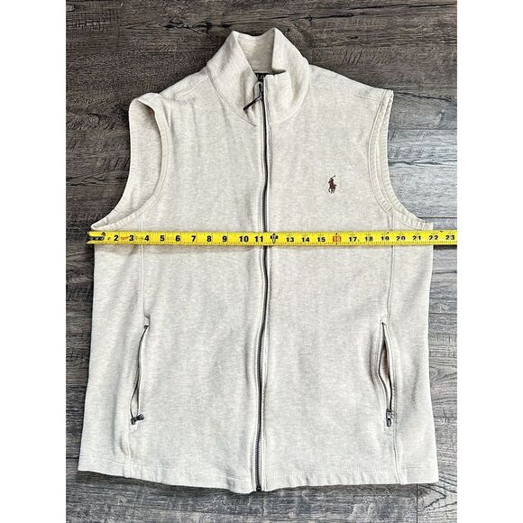 Ralph Lauren Polo Sweater‎ Vest Mens Large Beige Cardigan Full Zip Sleeveless L - Picture 4 of 7